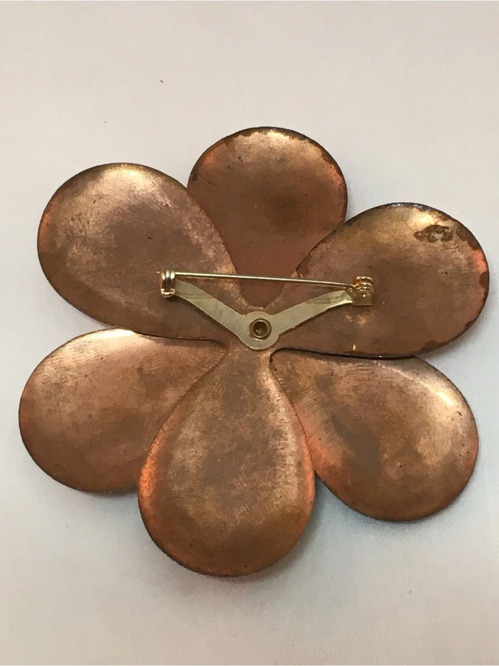 Vintage Metal Flower Brooch Pin